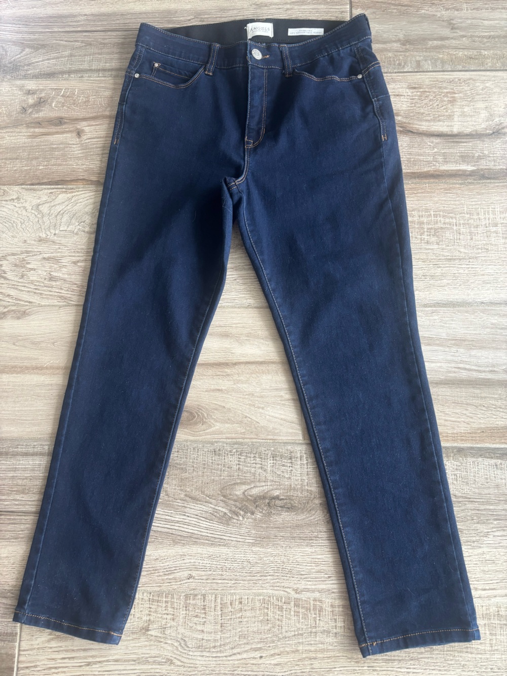 Angels Dark Blue Denim Jeans with Contrast Stitching size 12 in excellent shape